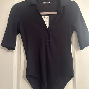 Zara Navy Women's Polo Bodysuit